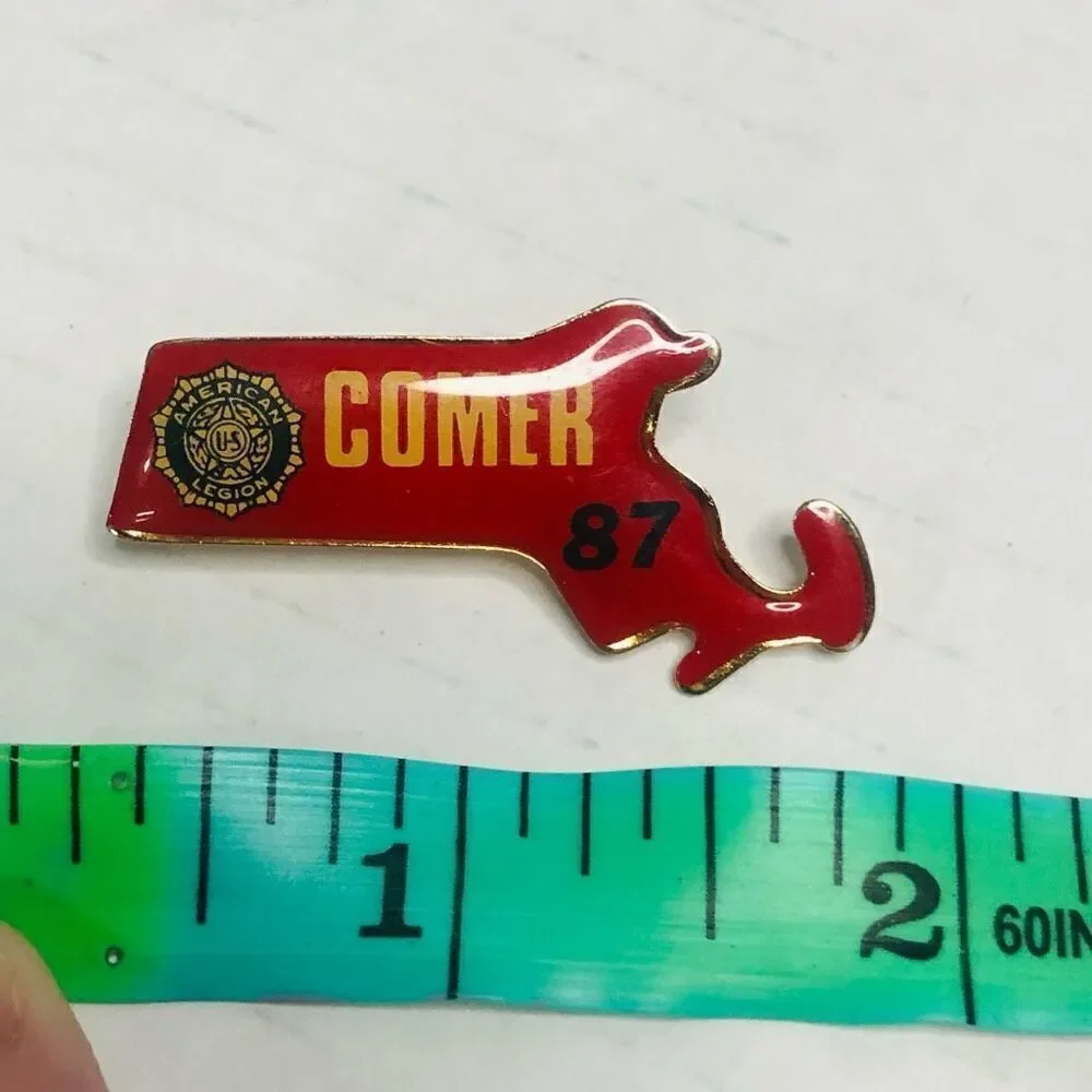 american legion comer 1987 massachusetts red Pin back 2